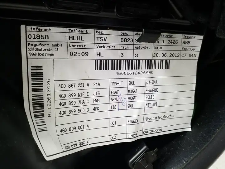 Audi A6 C7 (2011 - 2014) 4G0867221A Обшивка задней двери — фото 4