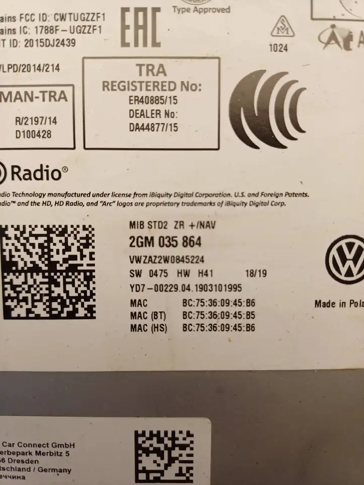Volkswagen T-Cross (2017 - ) 2GM035864 Магнитола / мультимедийная система — фото 5