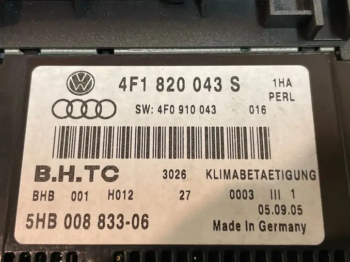 Audi A6 S6 C6 4F (2004 - 2008) 4F1820043S Блок управления климат-контролем — фото 4