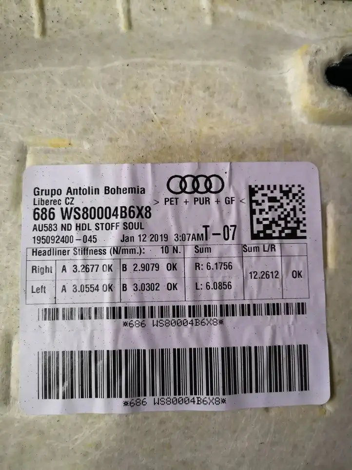 Audi A7 S7 4K8 (2018 - ) 195092400045 Комплект потолочной обшивки — фото 5