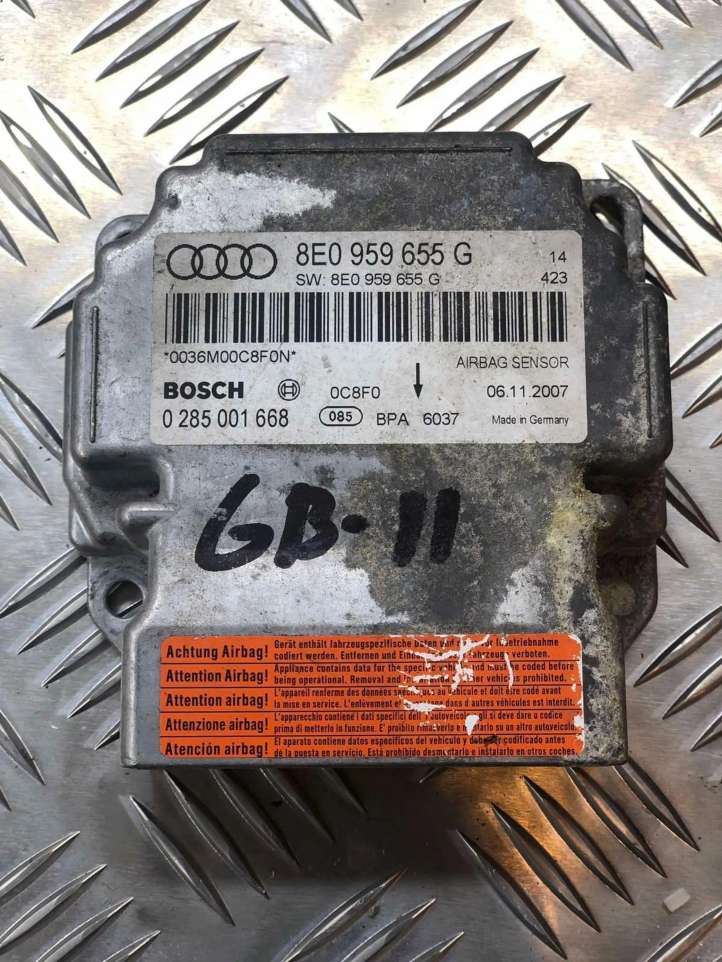 8E0959655G Audi A4 S4 B7 8E 8H Oro pagalvių valdymo blokas