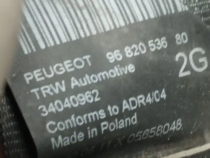 Peugeot 5008 (2009 - 2013) 9682053680 Задний ремень безопасности — фото 2