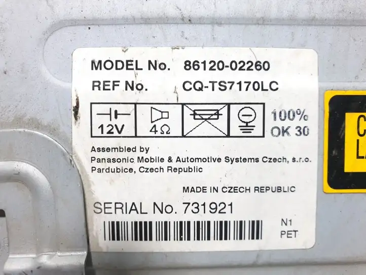 Toyota Corolla E120 E130 (2000 - 2004) 86120-02260 Магнитола / мультимедийная система — фото 3