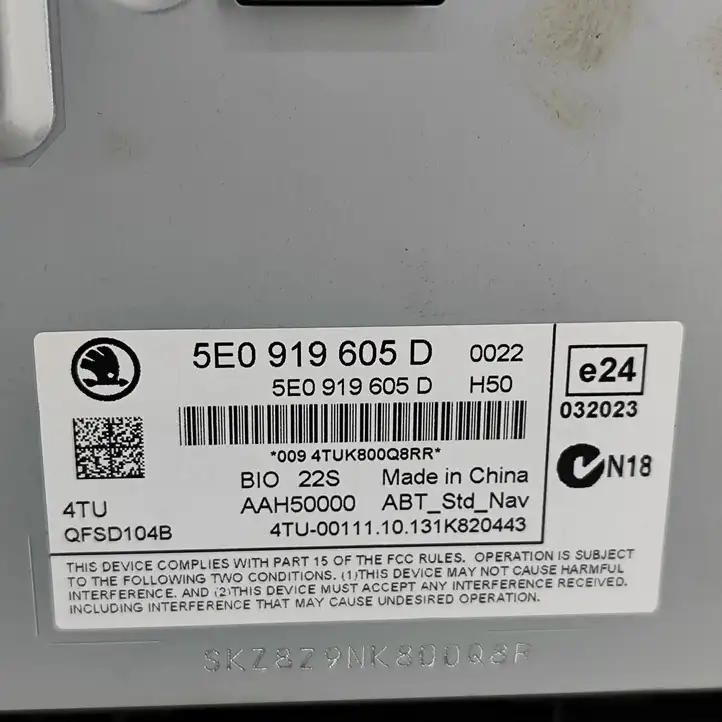 Skoda Octavia Mk3 (5E) (2013 - 2019) 5E0919605D Магнитола / мультимедийная система — фото 9