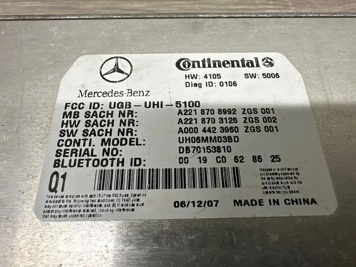 Mercedes-Benz S W221 (2005 - 2013) A2218708992 Bluetooth модуль — фото 3