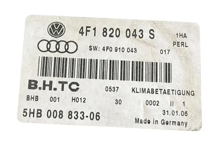 Audi A6 S6 C6 4F (2004 - 2008) 4F1820043S Блок управления климат-контролем — фото 8
