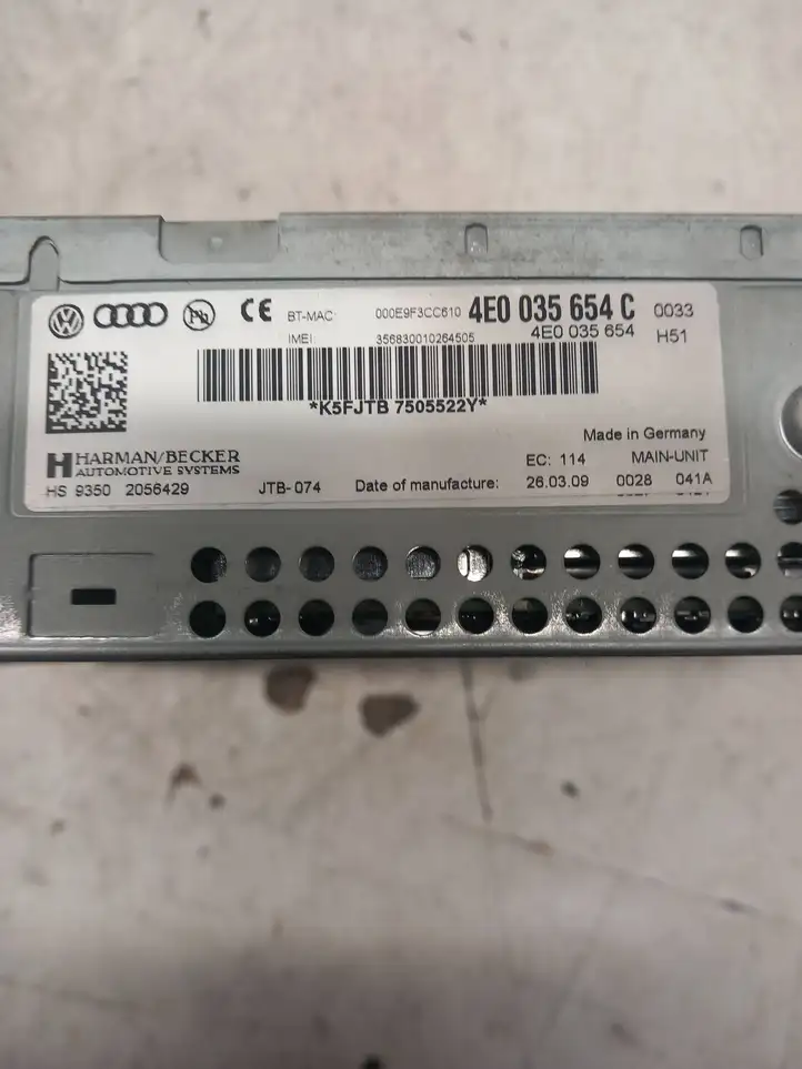 Audi A6 S6 C6 4F (2008 - 2011) 4E0035654C Магнитола / мультимедийная система — фото 3