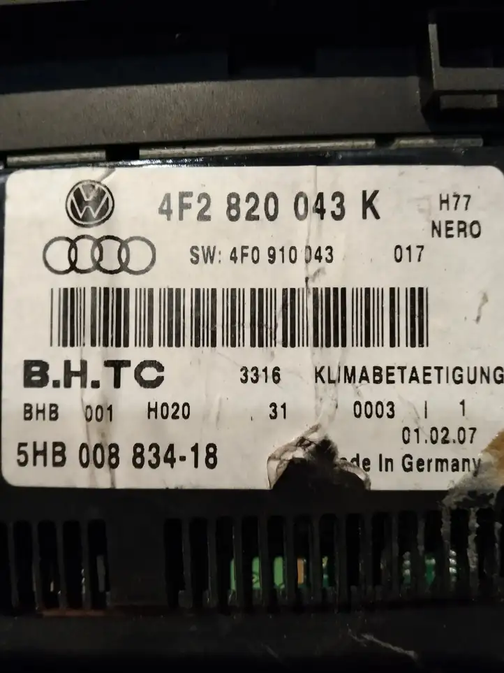 Audi A6 S6 C6 4F (2004 - 2008) 4F2820043K Блок управления климат-контролем — фото 3