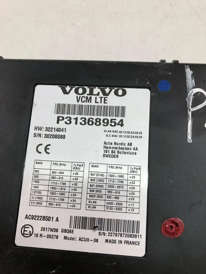 Volvo S90, V90 (2016 - 2020) P31368954 Прочие блоки управления — фото 2