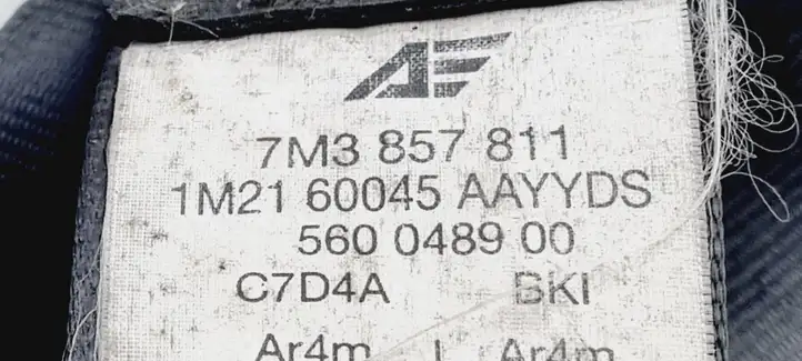 Volkswagen Sharan (2000 - 2003) ALE319000186 Задний ремень безопасности — фото 8