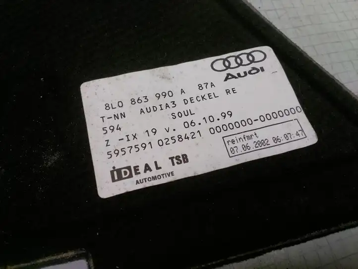 Audi A3/S3 8L (2000 - 2003) 8L0863990A87A Прочая отделка багажника — фото 3