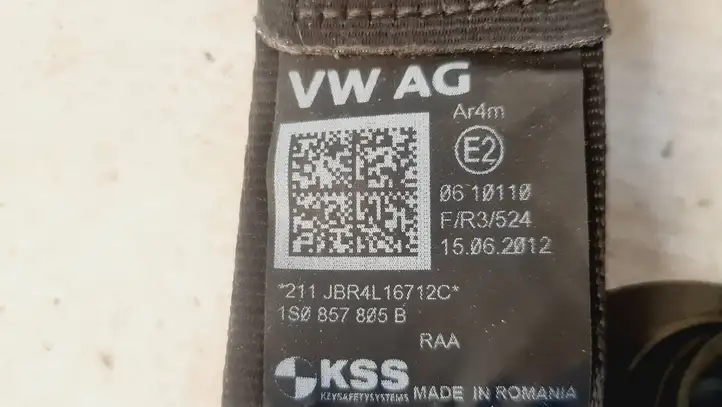 Volkswagen Up (2011 - ) 1S0857805B Задний ремень безопасности — фото 4