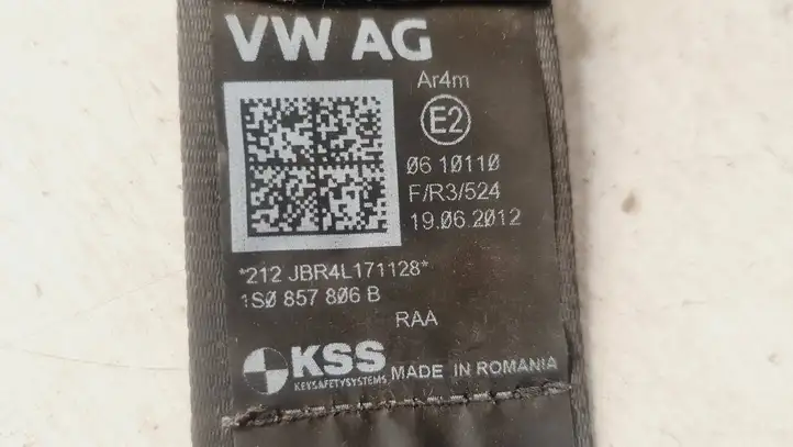 Volkswagen Up (2011 - ) 1S0857806B Задний ремень безопасности — фото 5