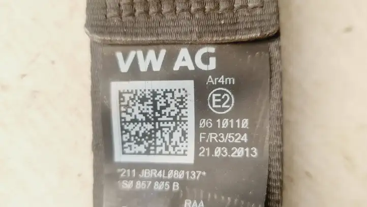 Skoda Citigo (2011 - 2017) 1S0857805B Задний ремень безопасности — фото 3
