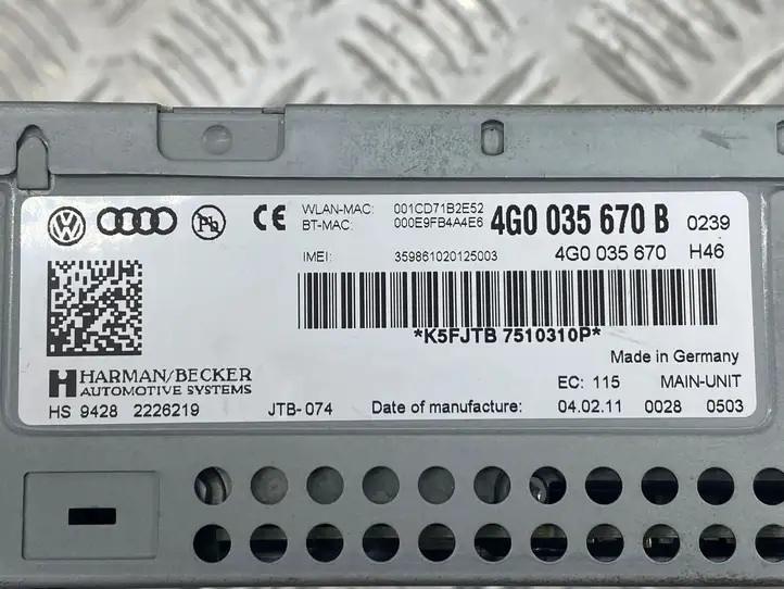Audi A7 S7 4G (2010 - 2014) 4G0035670B Магнитола / мультимедийная система — фото 8