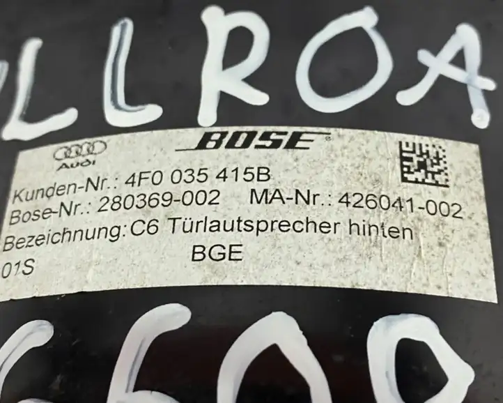 Audi A6 Allroad C6 (2008 - 2011) 4F0035415B Динамики задних дверей — фото 5