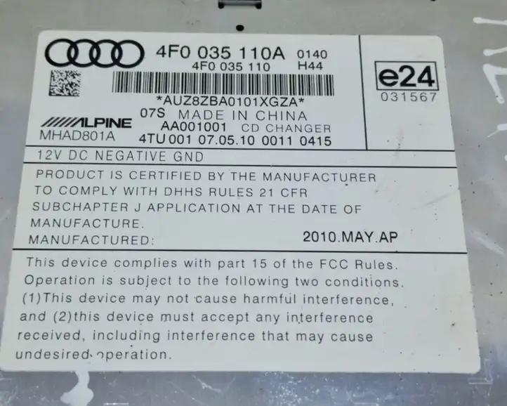 Audi A6 Allroad C6 (2008 - 2011) 4F0035110A CD/DVD чейнджер — фото 6