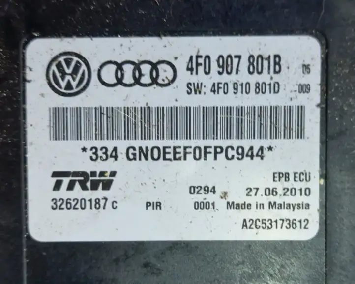 Audi A6 Allroad C6 (2008 - 2011) 4F0907801B Блок управления стояночным тормозом — фото 6