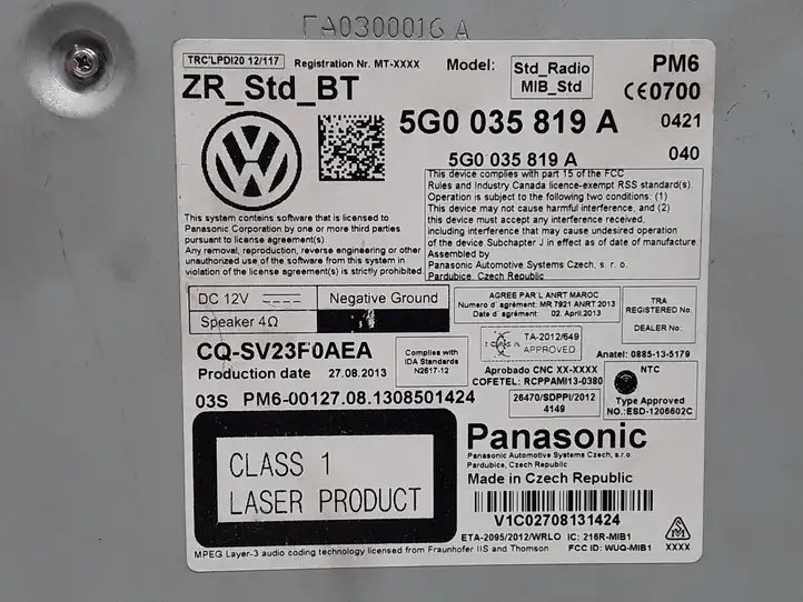 Volkswagen Golf VII (2013 - 2019) 5G0035819A Контроллер мультимедийной системы — фото 3