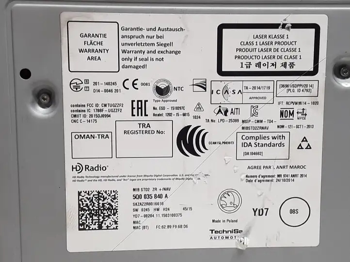 Skoda Octavia Mk3 (5E) (2013 - 2019) 5Q0035840A Контроллер мультимедийной системы — фото 3