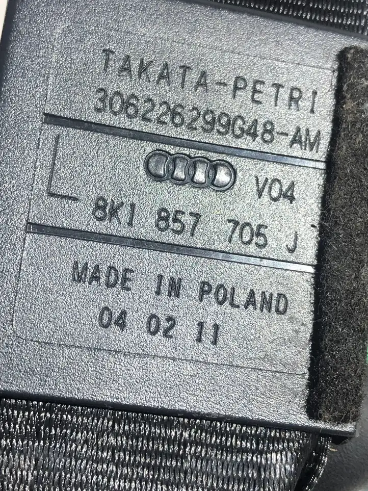 Audi A4 S4 B8 8K (2007 - 2011) 8K1857705J Передний ремень безопасности — фото 4
