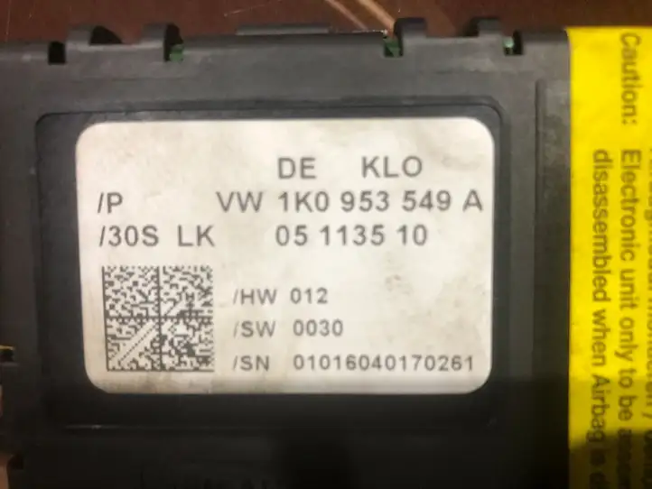 Volkswagen Touran I (2003 - 2010) 1K0953549A Датчик угла поворота руля — фото 3
