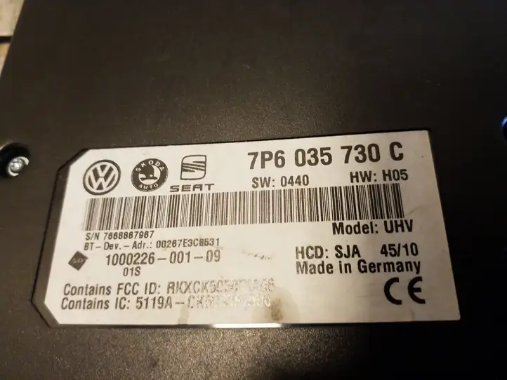Seat Altea XL (2004 - 2015) 7P6035730C Bluetooth модуль — фото 2