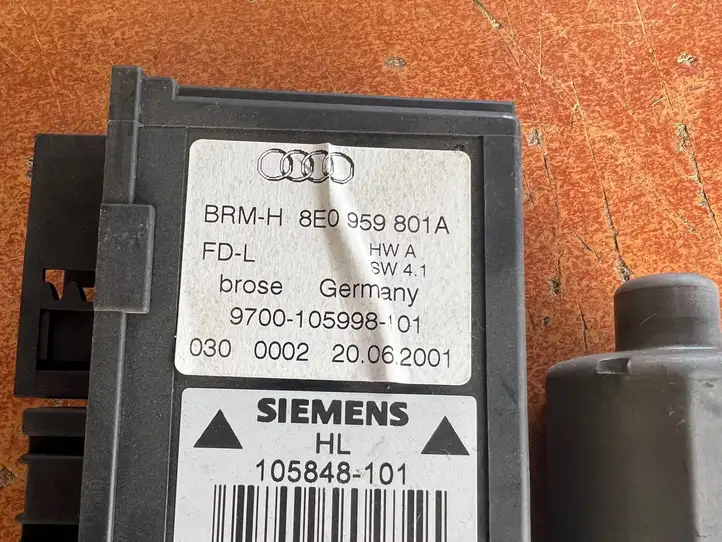 Audi A4 S4 B6 8E 8H (2000 - 2006) 8E0959801A Стеклоподъемник задней двери — фото 3
