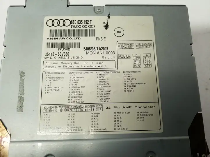 Audi A4 S4 B7 8E 8H (2004 - 2009) 8E0035192T Магнитола / мультимедийная система — фото 7