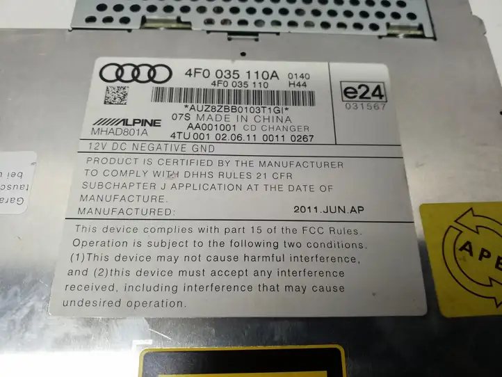 Audi A6 S6 C6 4F (2008 - 2011) CD/DVD чейнджер — фото 8