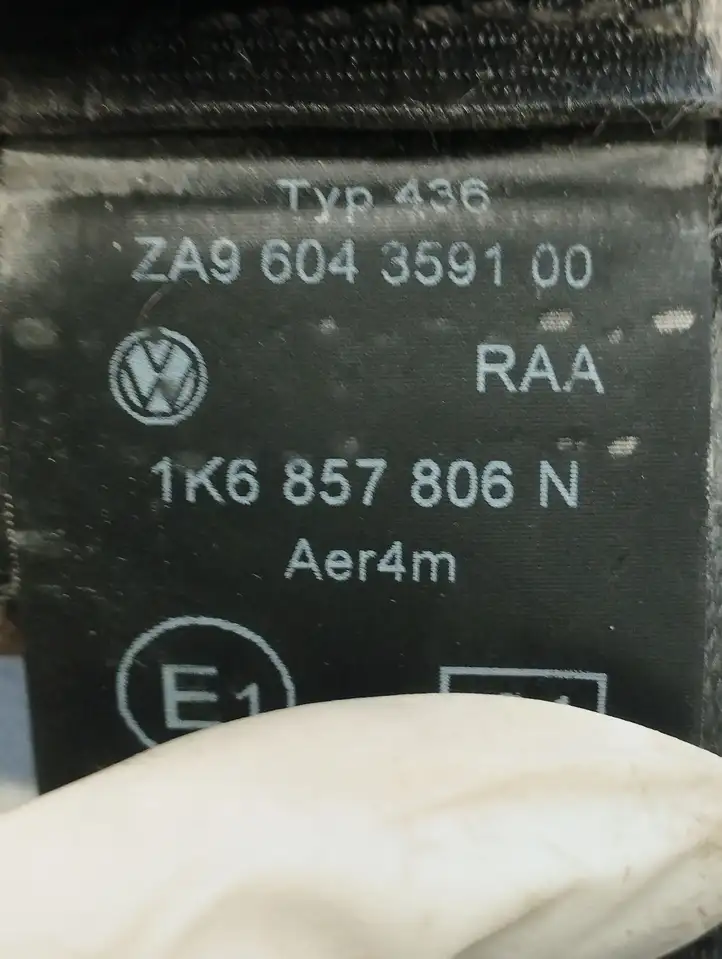 Volkswagen Golf V (2003 - 2009) 1K6857806N Задний ремень безопасности — фото 2