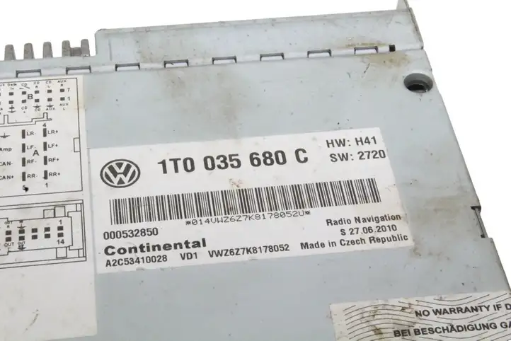 Volkswagen Scirocco (2008 - 2014) 1T0035680C Магнитола / мультимедийная система — фото 7