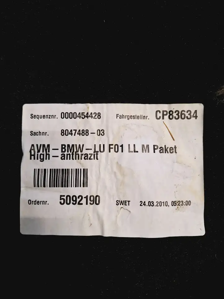 BMW 7 F01 (2008 - 2016) 804748803 Передний коврик салона — фото 4