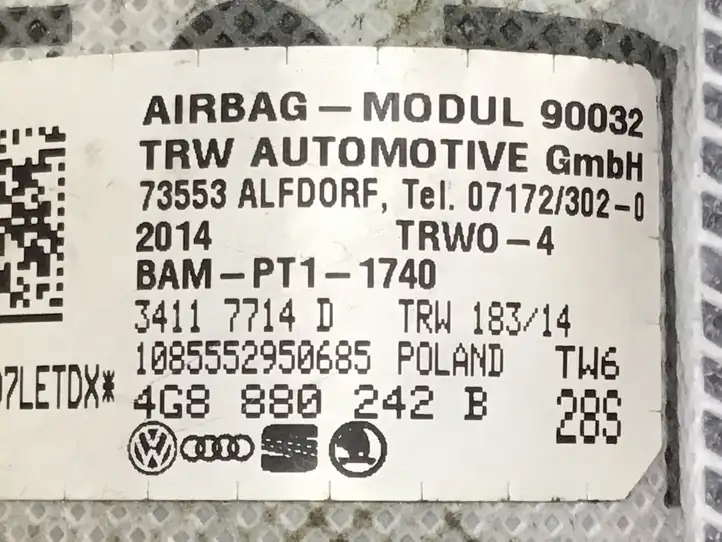 Audi A6 C7 (2011 - 2014) 4G8880242B Подушка безопасности сиденья — фото 3