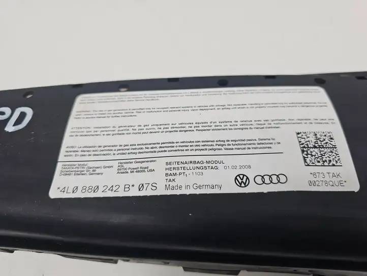 Audi Q7 4L (2005 - 2009) 4L0880242B Подушка безопасности сиденья — фото 5