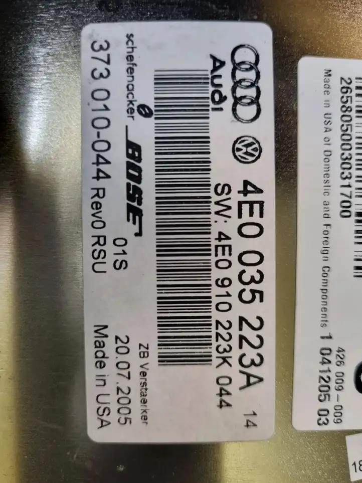 Audi A8 S8 D3 4E (2007 - 2010) 4E0035223A Усилитель звука — фото 4