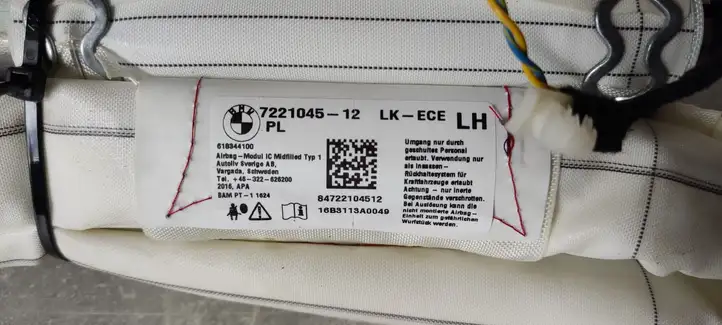 BMW 3 F30 F35 F31 (2012 - 2018) 7221045 Боковая подушка безопасности шторка — фото 3