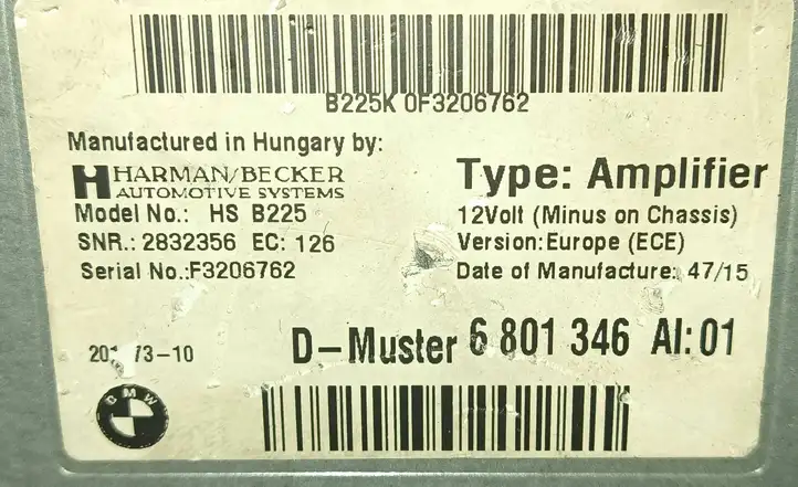 BMW 4 F32 F33 (2013 - 2017) 6801346 Усилитель звука — фото 3