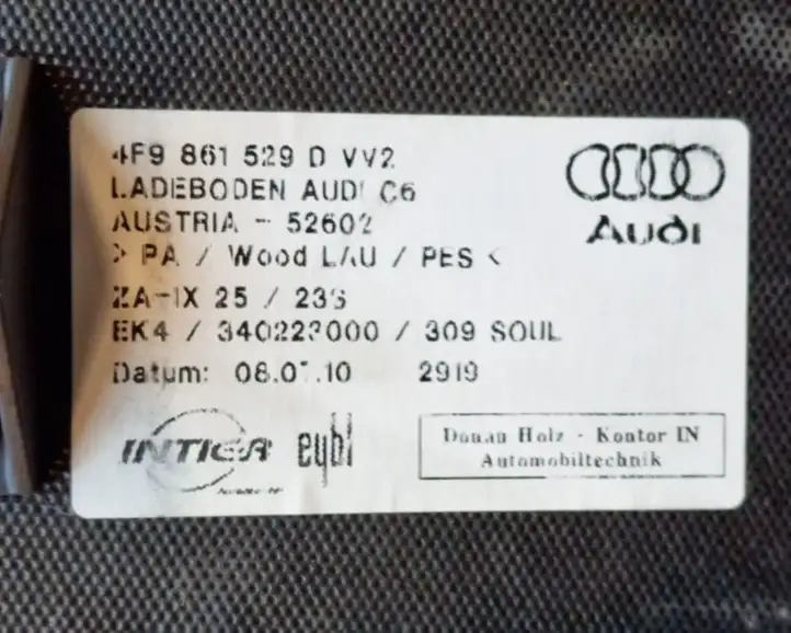 Audi A6 Allroad C6 (2008 - 2011) 4F9861529D Пол багажника — фото 5