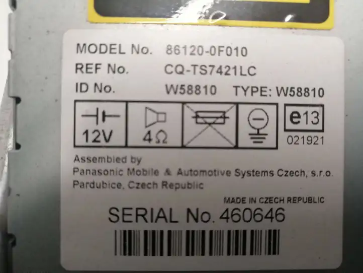 Toyota Corolla Verso E121 (2004 - 2007) 861200F010 Магнитола / мультимедийная система — фото 4