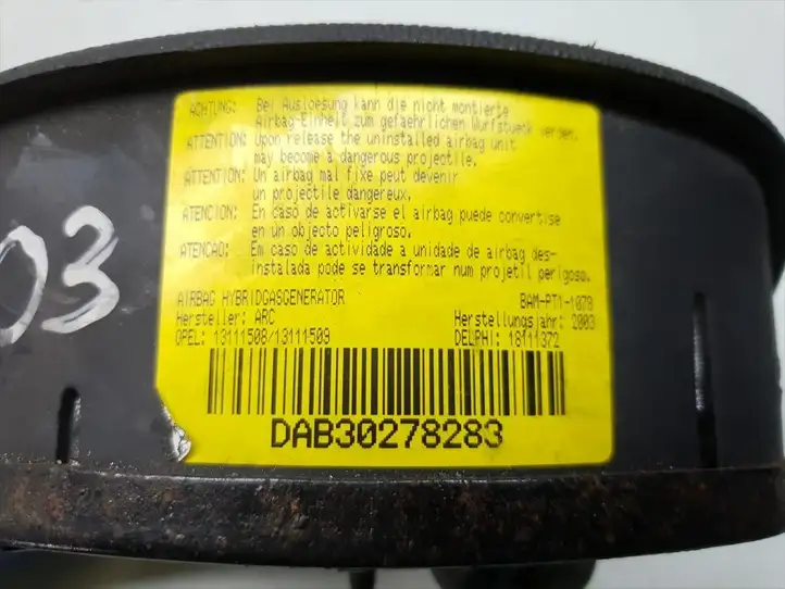 Opel Corsa C (2000 - 2003) 13111509 Подушка безопасности руля — фото 5