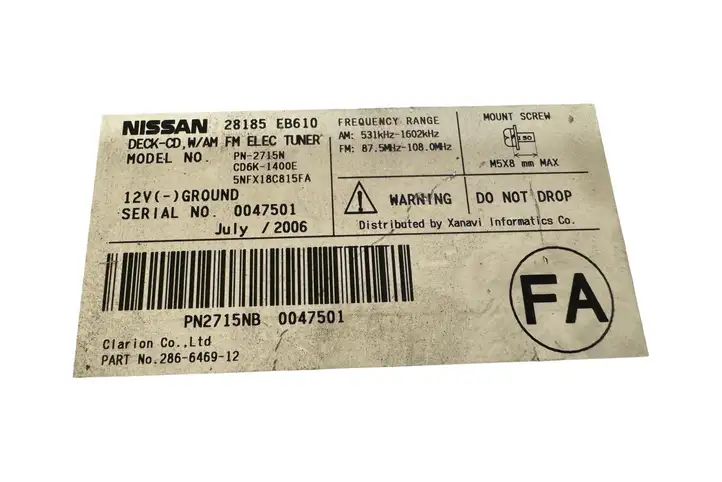 Nissan Navara D40 (2004 - 2015) 28185EB610 Магнитола / мультимедийная система — фото 6