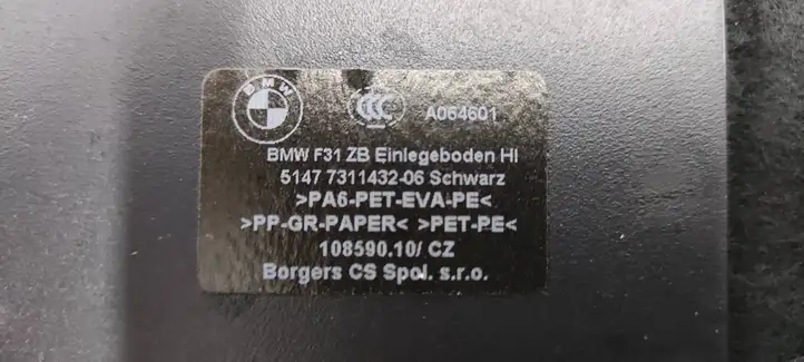 BMW 3 F30 F35 F31 (2012 - 2018) 7311432 Коврик багажника — фото 6