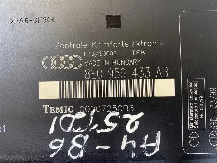 Audi A4 S4 B6 8E 8H (2000 - 2006) 8E0959433AB Модуль комфорта — фото 5