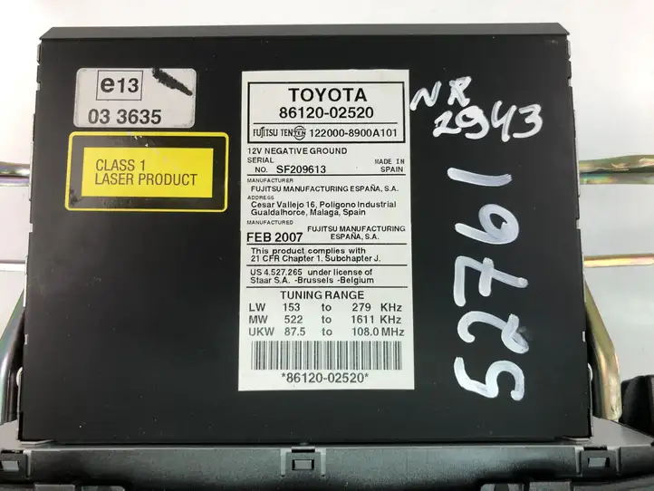 Toyota Avensis T250 (2006 - 2009) 8612002520 Магнитола / мультимедийная система — фото 3