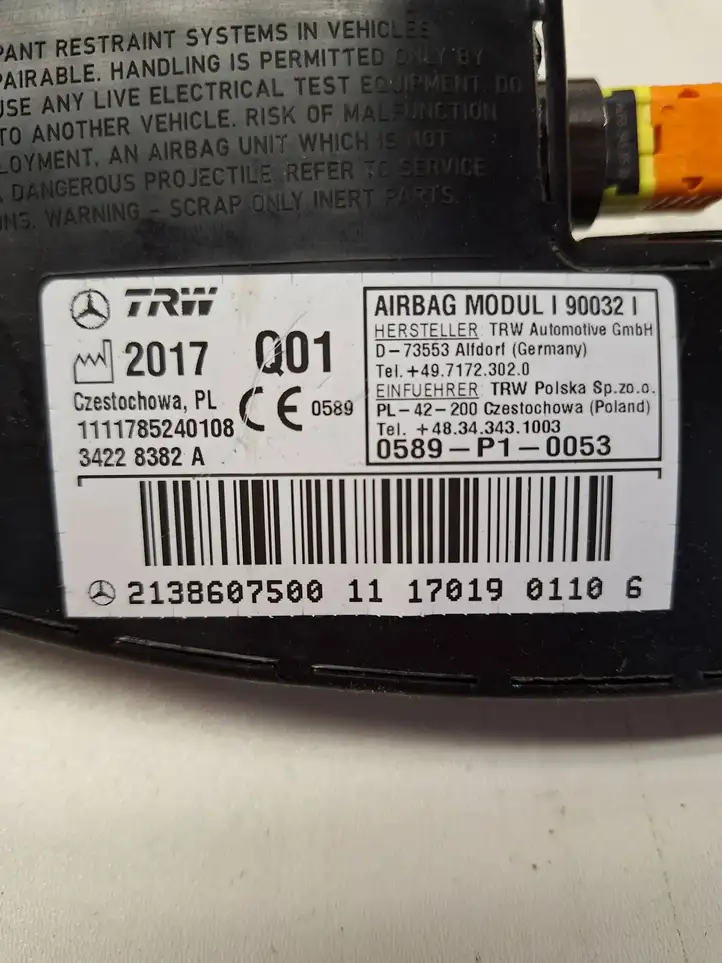 Mercedes-Benz E W213 (2016 - ) 2138607500 Подушка безопасности пассажира — фото 3