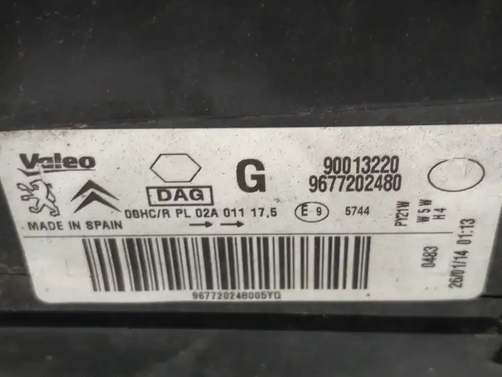 Peugeot Partner (2012 - 2015) 9677202480 Передняя фара — фото 10