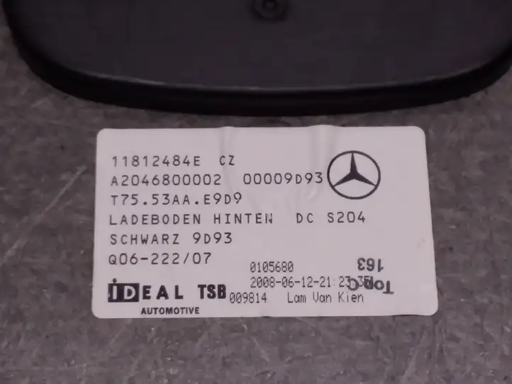 Mercedes-Benz C W204 (2007 - 2014) A2046800002 Коврик багажника — фото 2