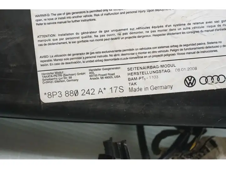 Audi A3/S3 8P (2004 - 2008) 8P3880242A Подушка безопасности сиденья — фото 5