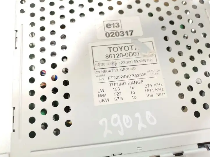 Toyota Yaris (2003 - 2005) 86120-0D070 Магнитола / мультимедийная система — фото 5